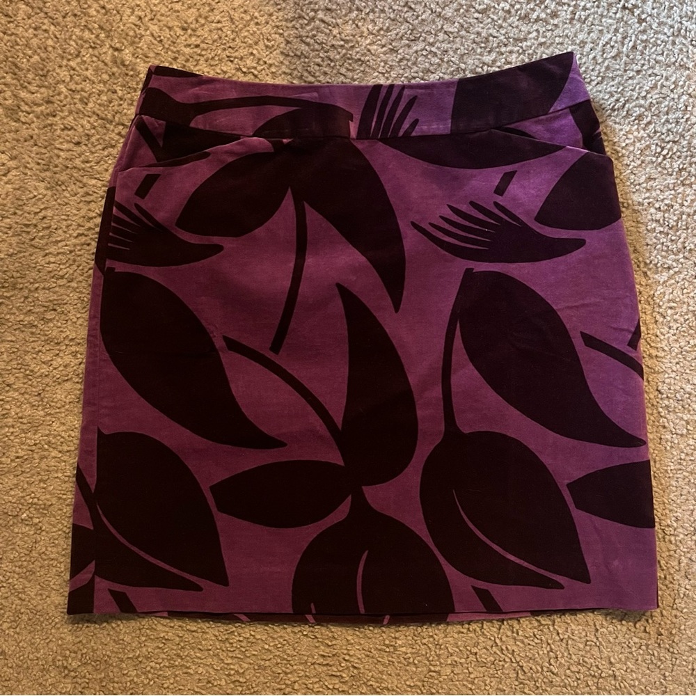 Boden Velvet Tropical Purple A line Mini Skirt